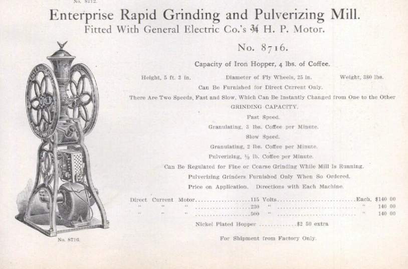 Enterprise rapid grinding and pulverizing mill No. 8716